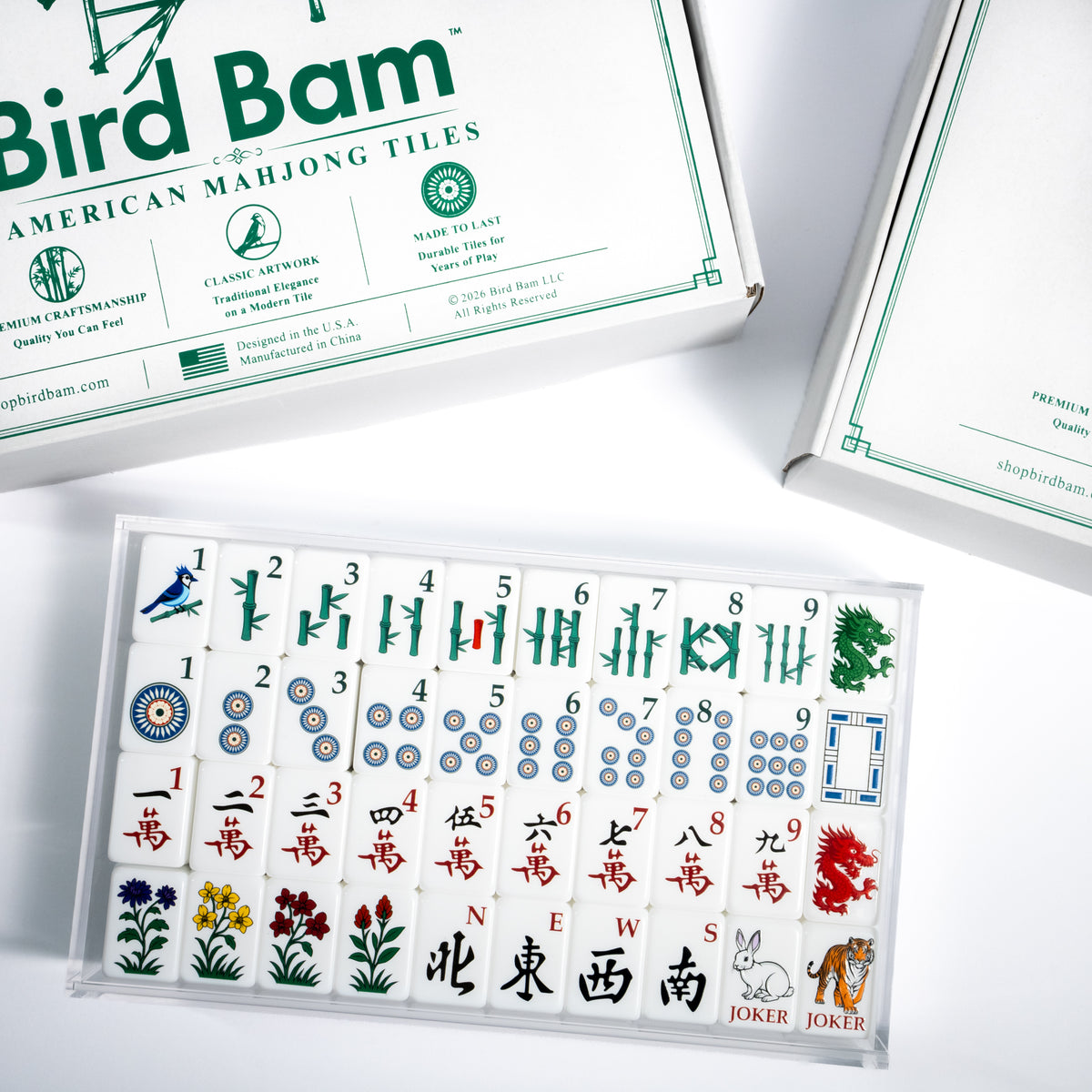 Heritage Mahjong Tile Set + Lucite Display Box