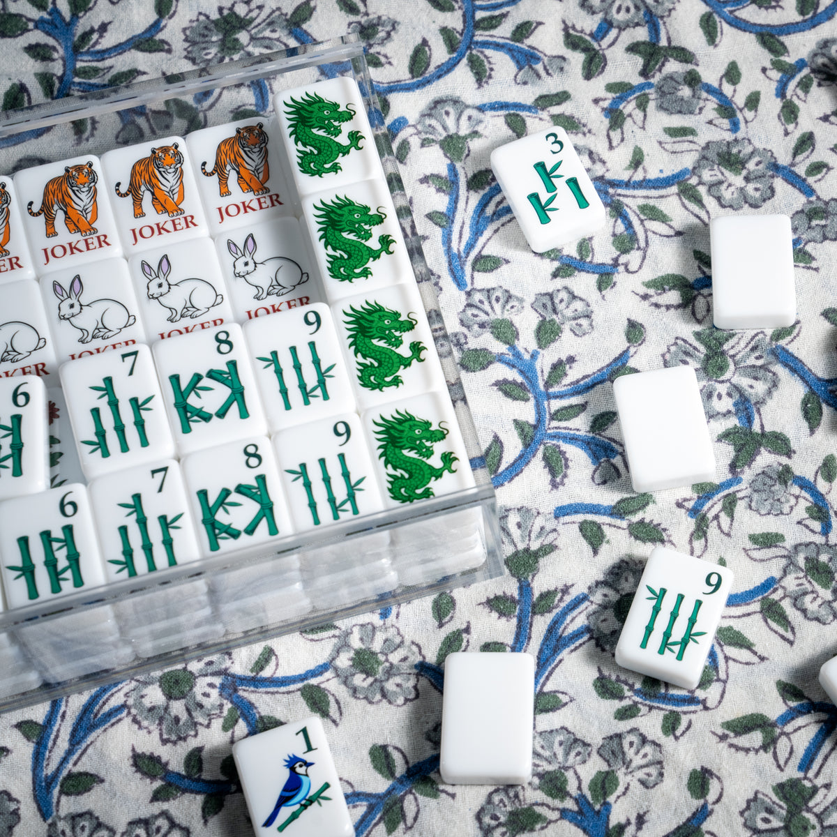 Heritage Mahjong Tile Set + Lucite Display Box