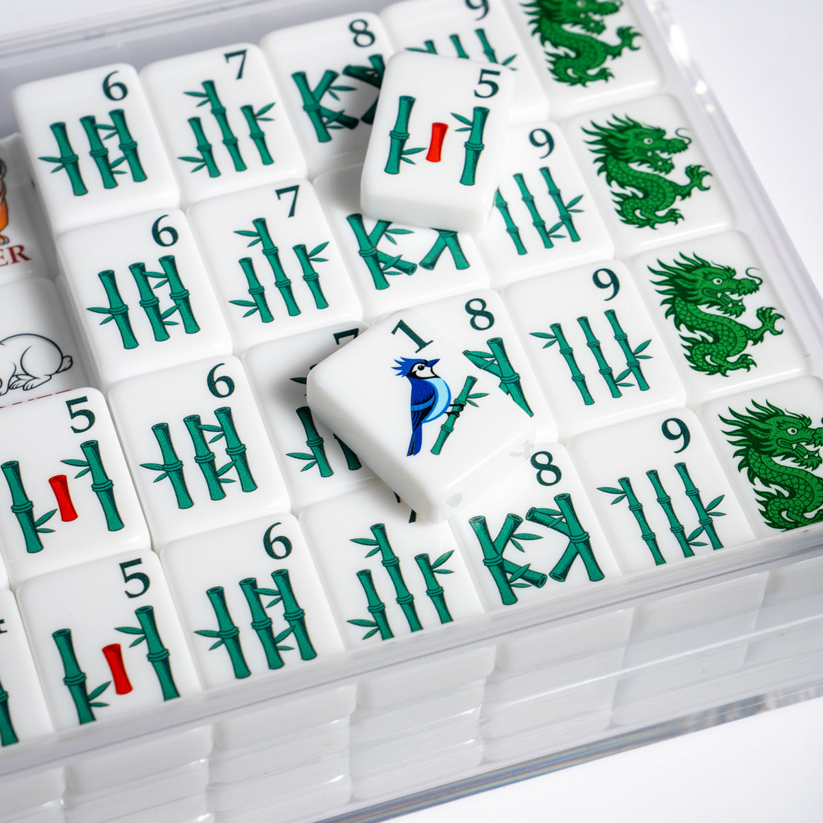 Heritage Mahjong Tile Set + Lucite Display Box
