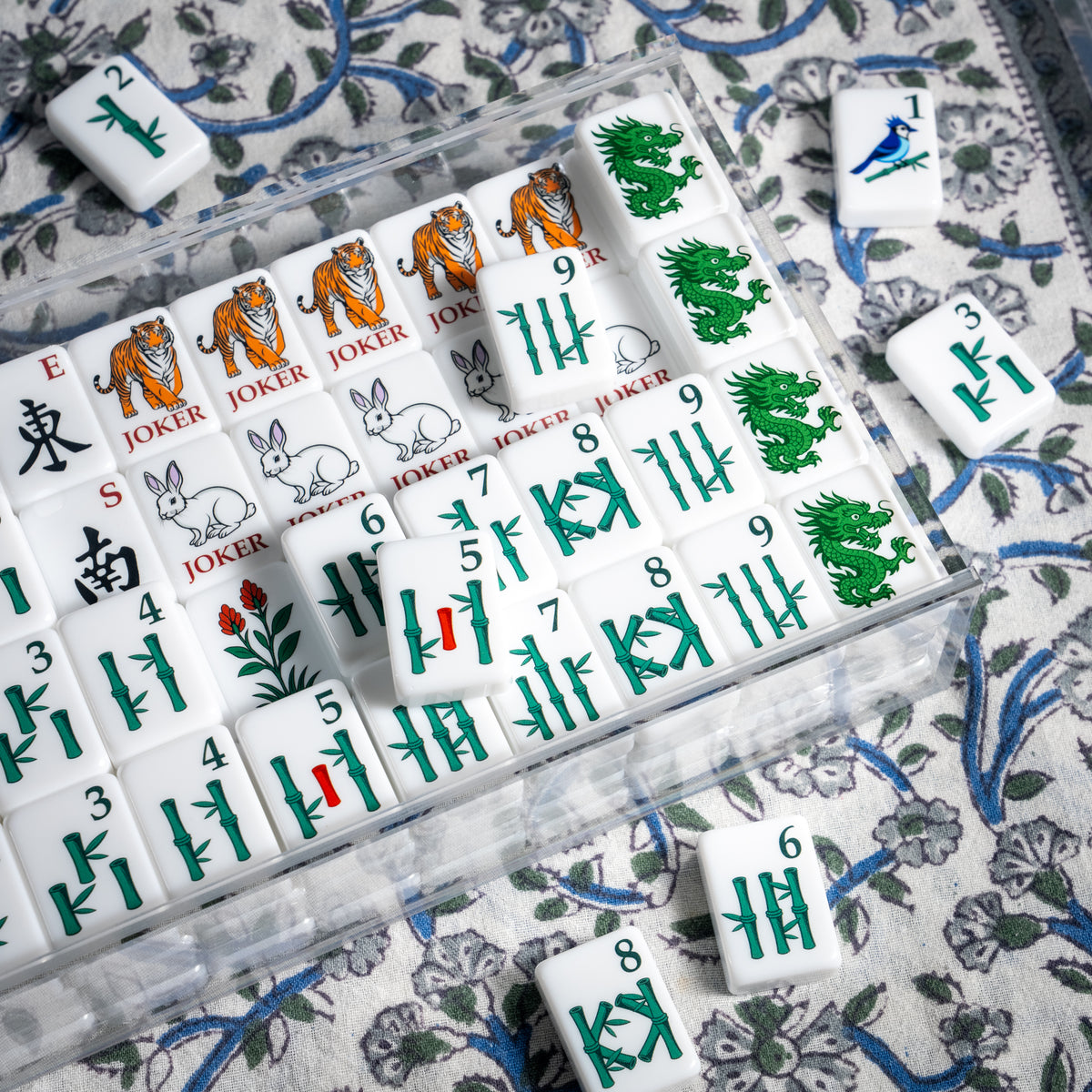 Heritage Mahjong Tile Set + Lucite Display Box