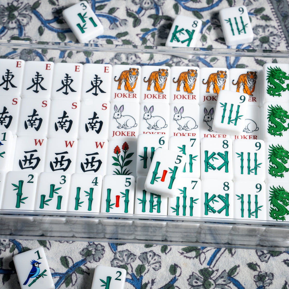 Heritage Mahjong Tile Set + Lucite Display Box